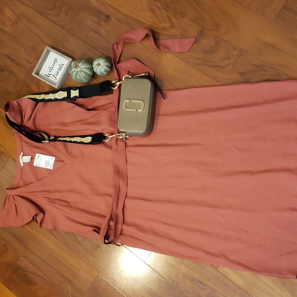 🌸H&M Women's Waist Tie Dress Sz 14 V-Neck Pullover Polyester Blend NWT🌸 - Picture 9 of 10